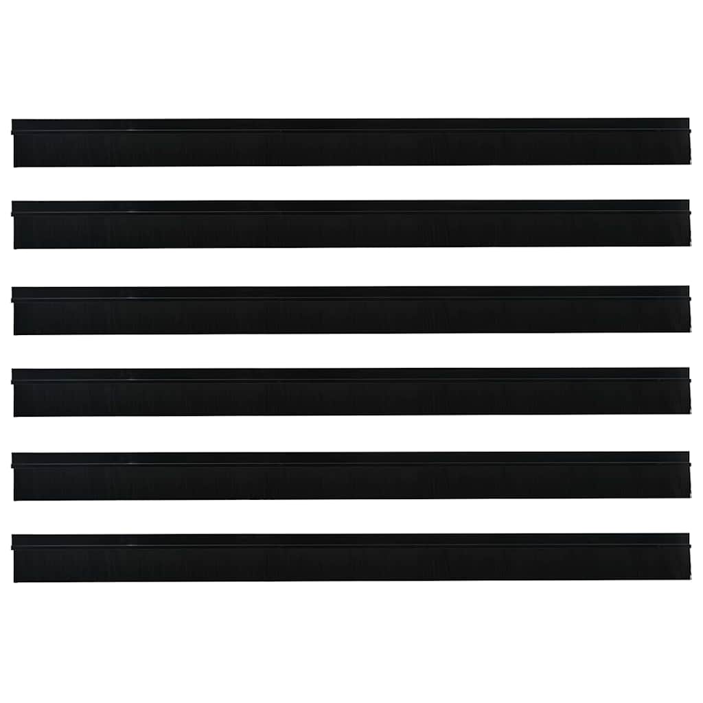 Self-adhesive Door Brush Seals 6 pcs Black 100 cm