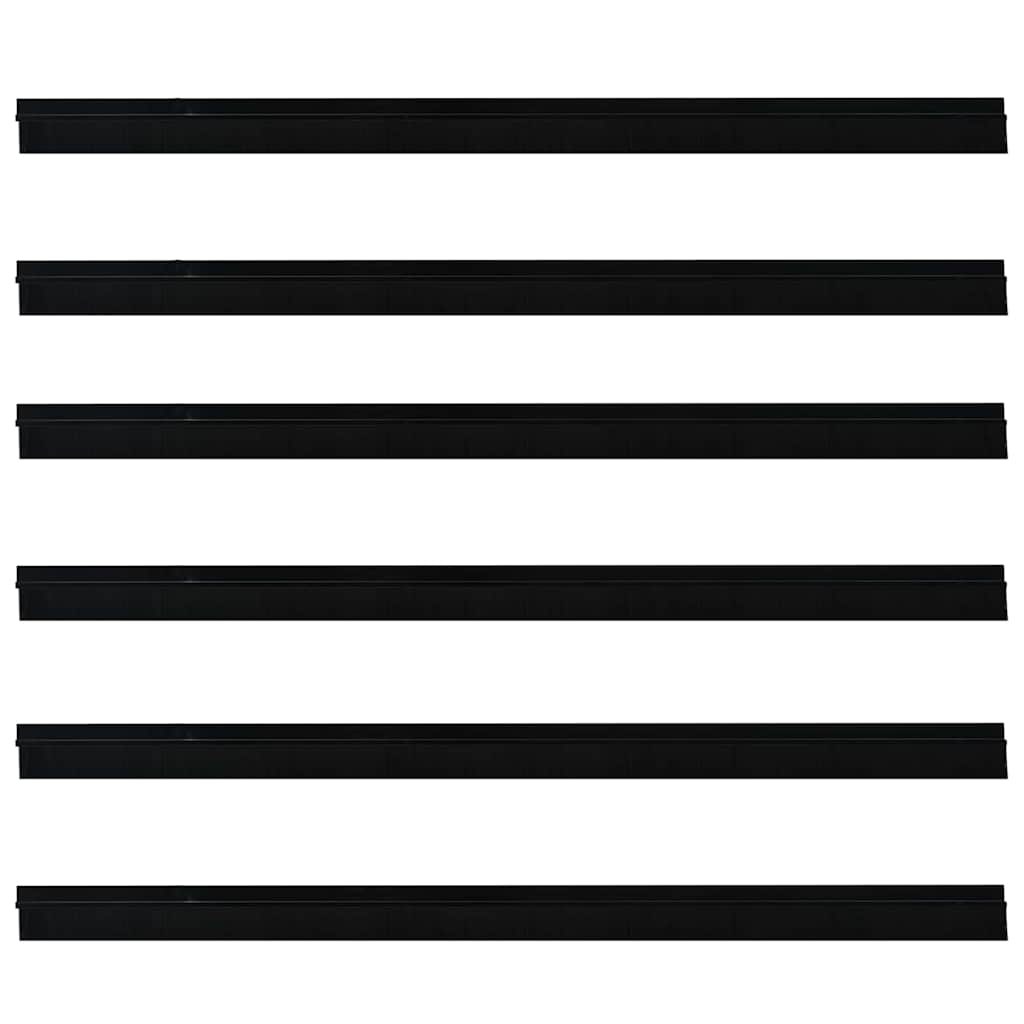 Self-adhesive Door Brush Seals 6 pcs Black 100 cm