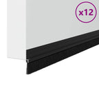 Self-adhesive Door Brush Seals 12 pcs Black 100 cm