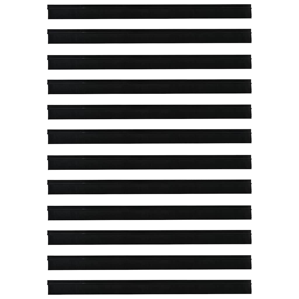Self-adhesive Door Brush Seals 12 pcs Black 100 cm