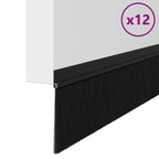 Self-adhesive Door Brush Seals 12 pcs Black 100 cm
