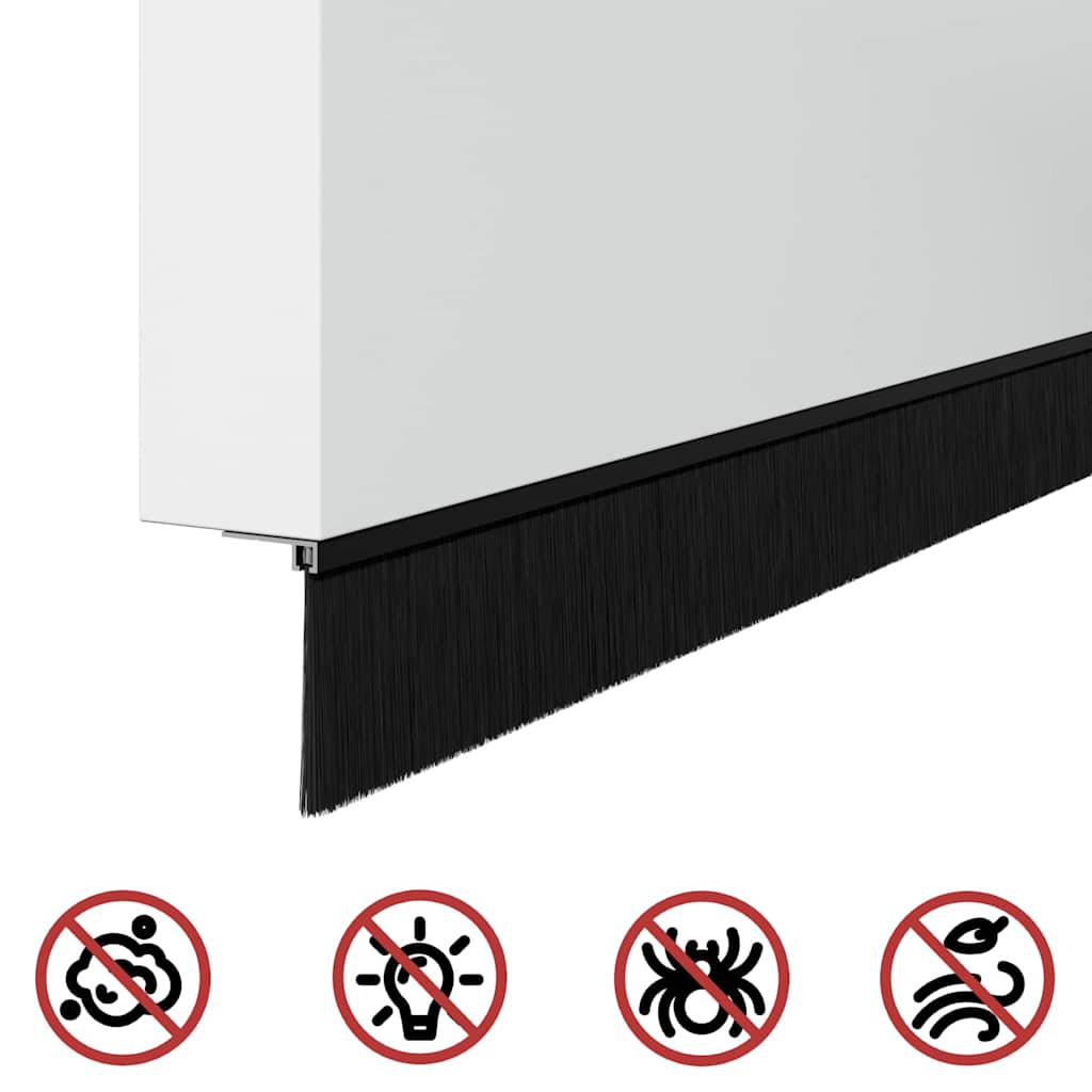 Self-adhesive Door Brush Seals 2 pcs Black 100 cm