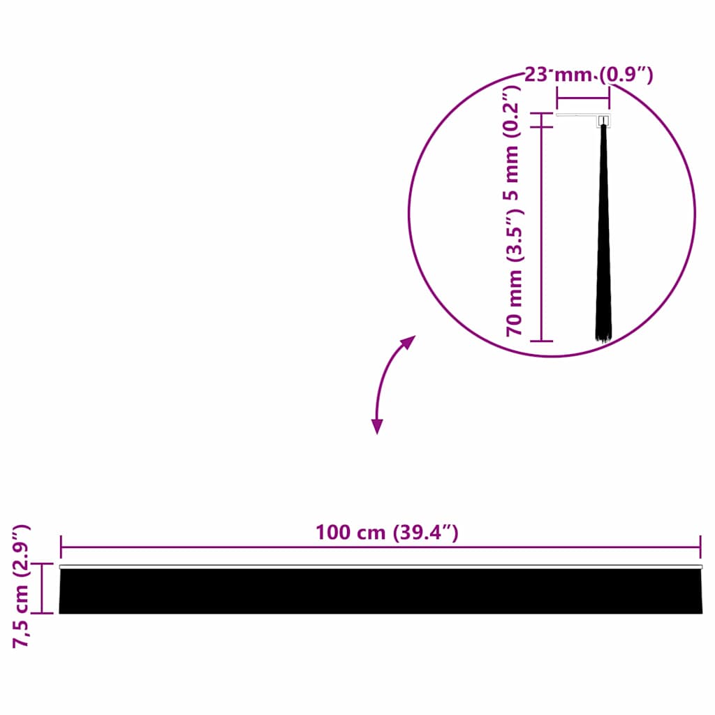 Self-adhesive Door Brush Seals 2 pcs Black 100 cm