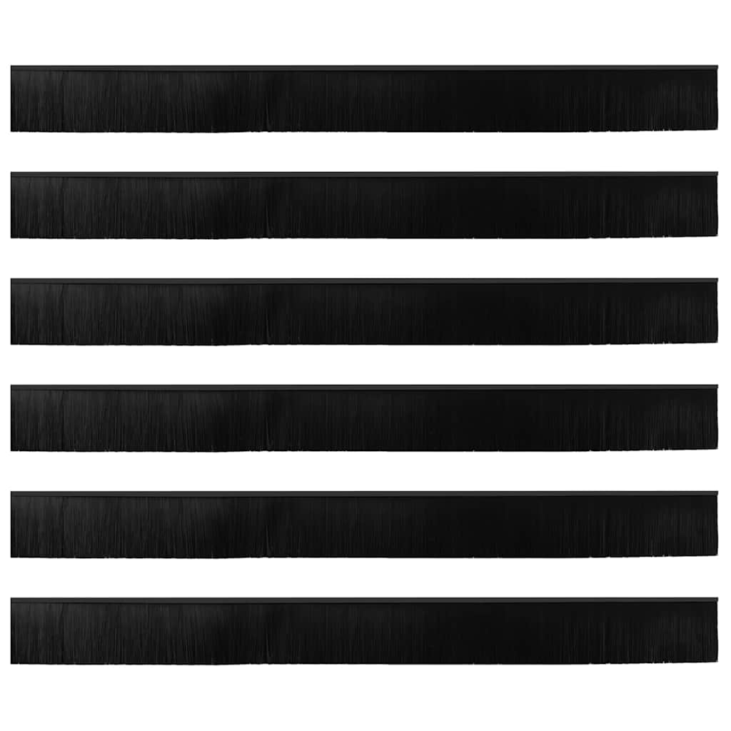 Self-adhesive Door Brush Seals 6 pcs Black 100 cm