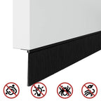 Self-adhesive Door Brush Seals 6 pcs Black 100 cm