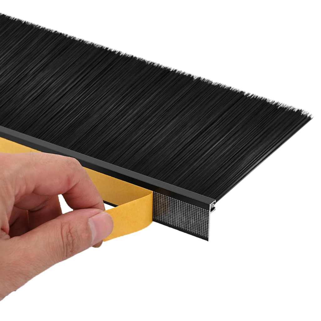 Self-adhesive Door Brush Seals 6 pcs Black 100 cm