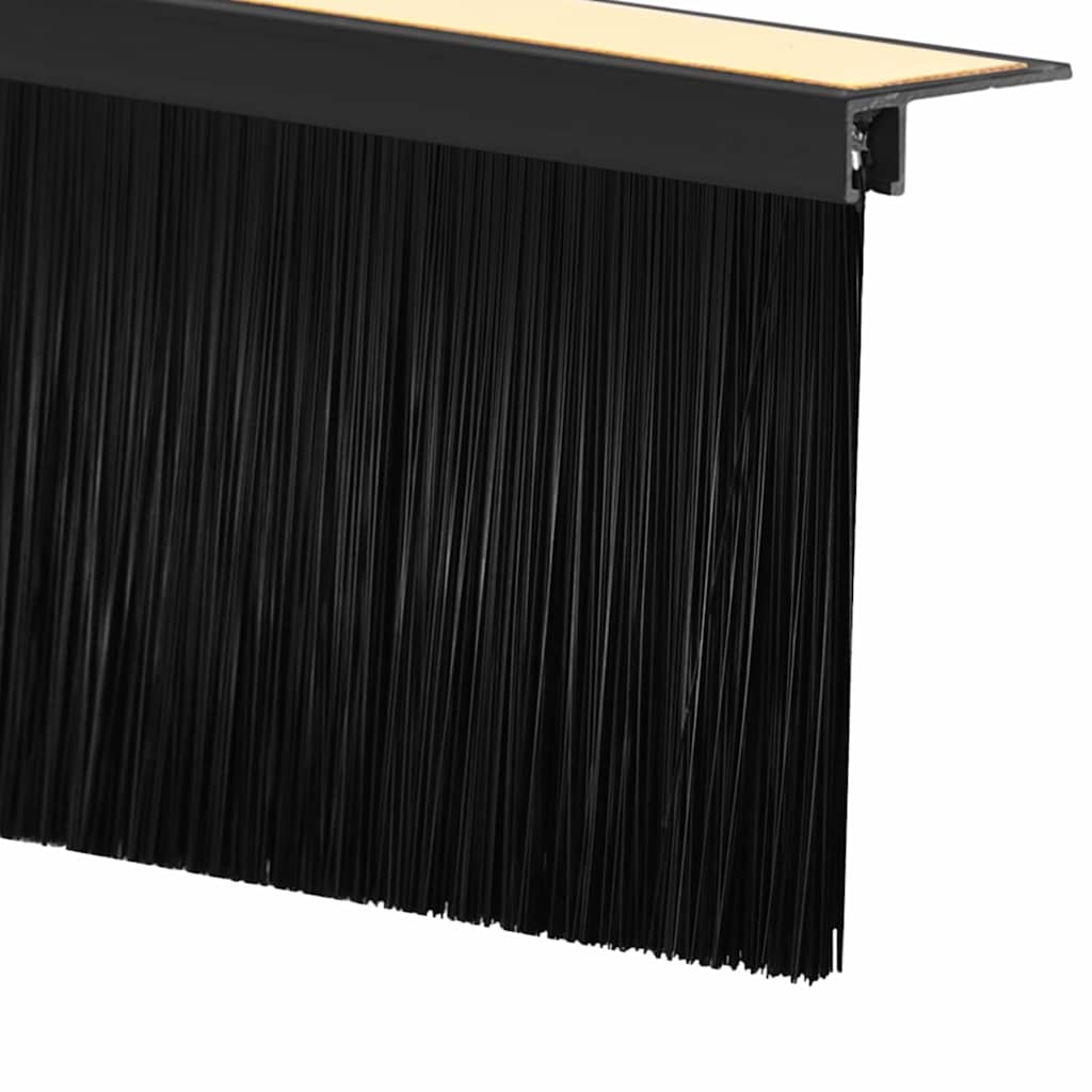 Self-adhesive Door Brush Seals 12 pcs Black 100 cm