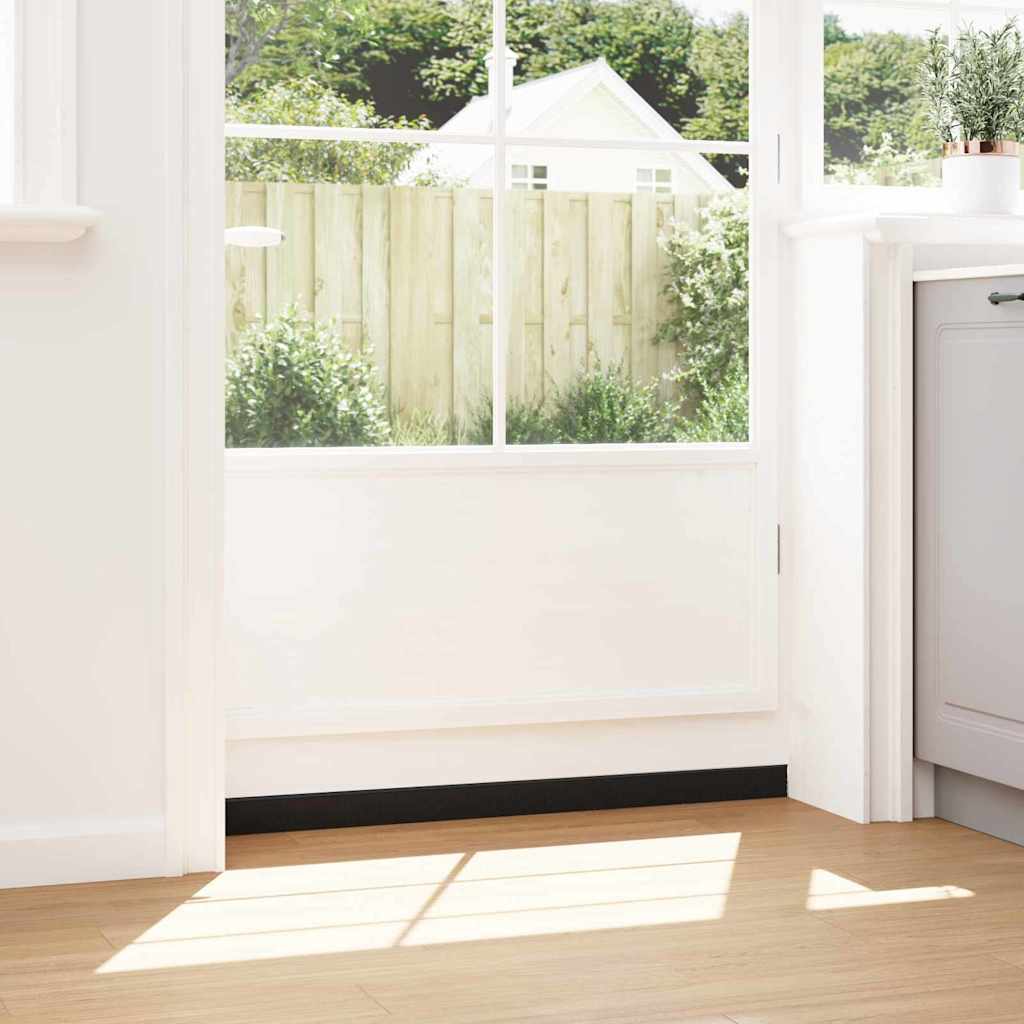 Self-adhesive Door Brush Seals 12 pcs Black 100 cm