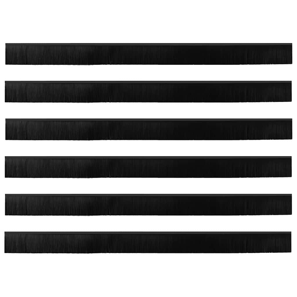 Self-adhesive Door Brush Seals 12 pcs Black 100 cm