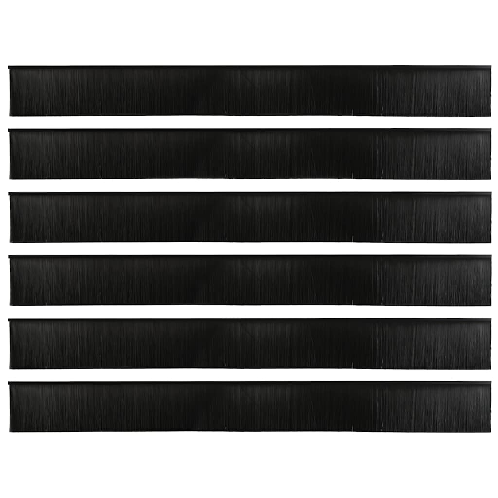 Self-adhesive Door Brush Seals 12 pcs Black 100 cm
