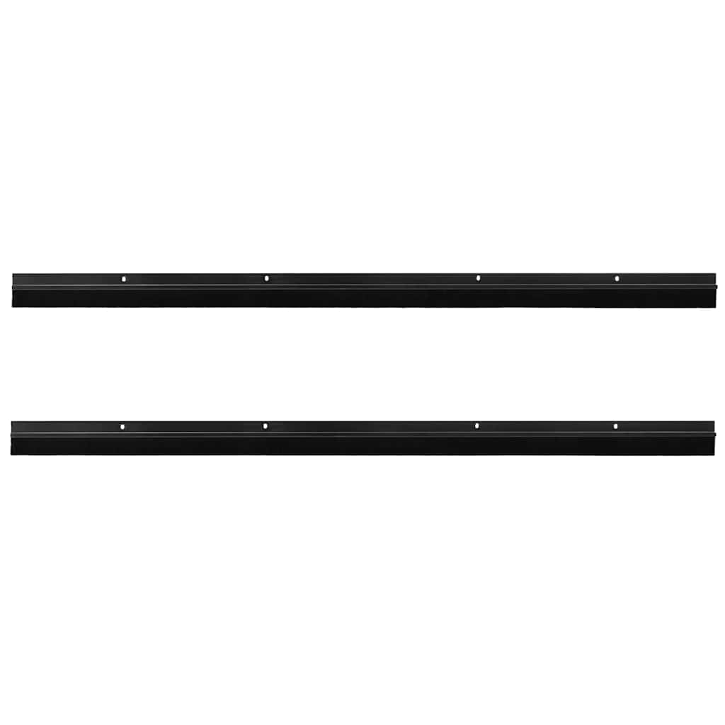 Screw-on Door Brush Seals 2 pcs Black 100 cm Aluminium Alloy
