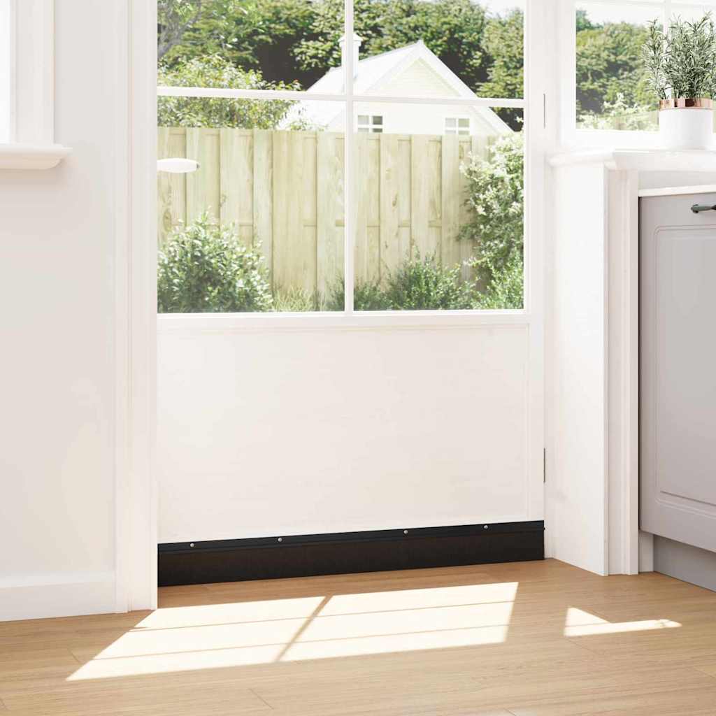 Screw-on Door Brush Seals 2 pcs Black 100 cm Aluminium Alloy