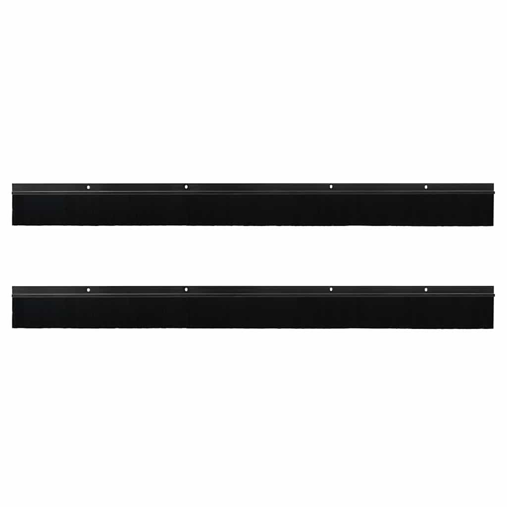 Screw-on Door Brush Seals 2 pcs Black 100 cm Aluminium Alloy