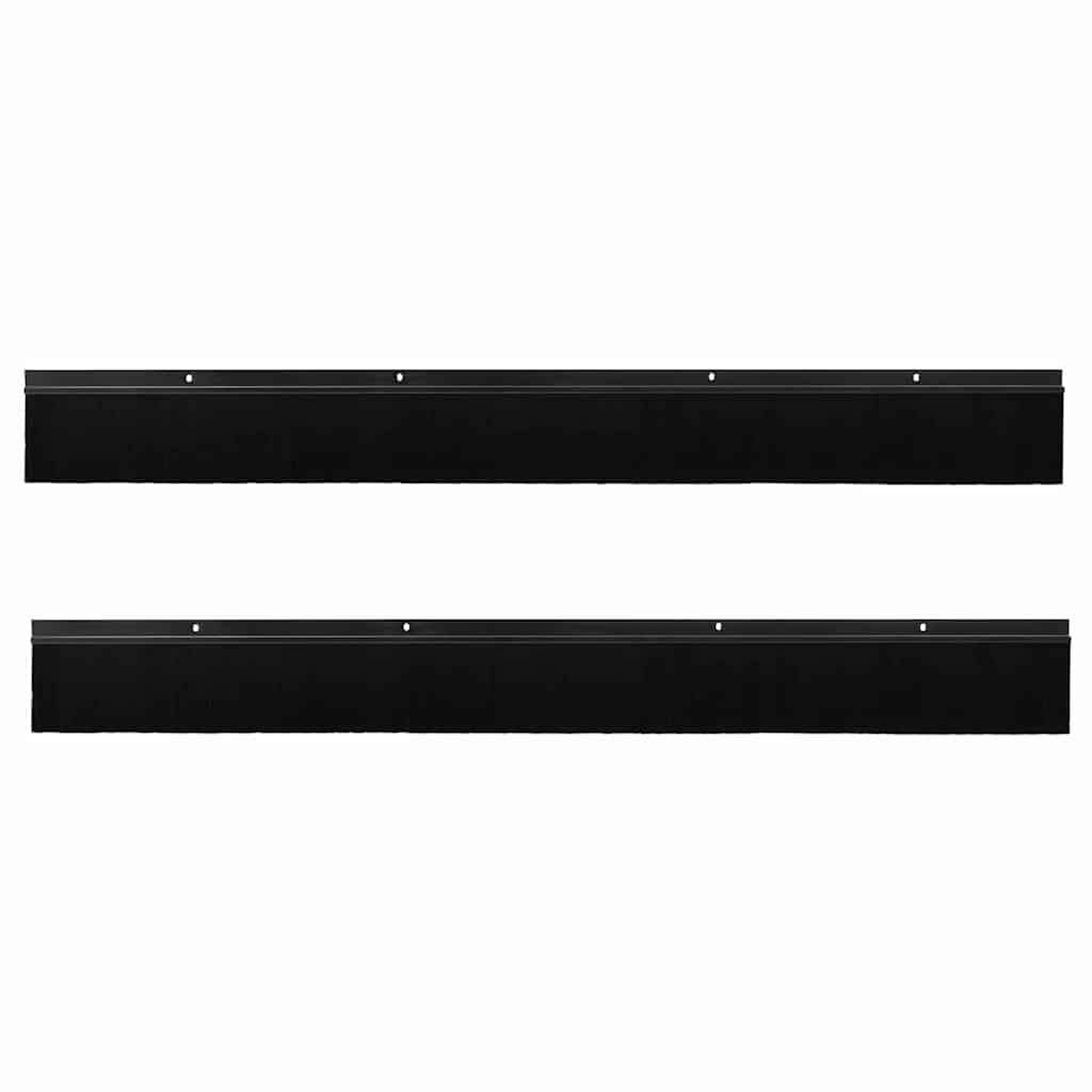 Screw-on Door Brush Seals 2 pcs Black 100 cm Aluminium Alloy