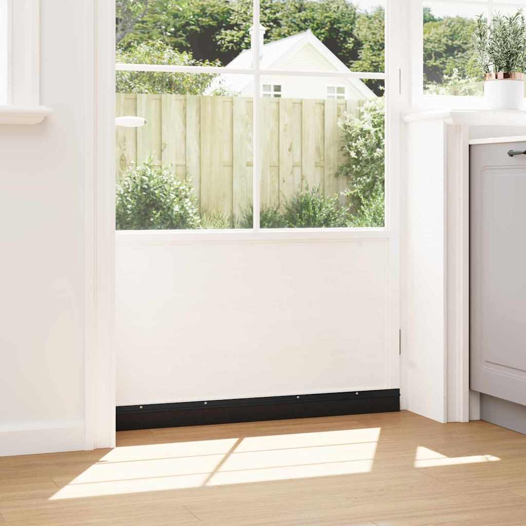 Screw-on Door Brush Seals 6 pcs Black 100 cm Aluminium Alloy