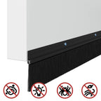 Screw-on Door Brush Seals 6 pcs Black 100 cm Aluminium Alloy