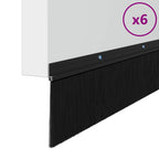 Screw-on Door Brush Seals 6 pcs Black 100 cm Aluminium Alloy