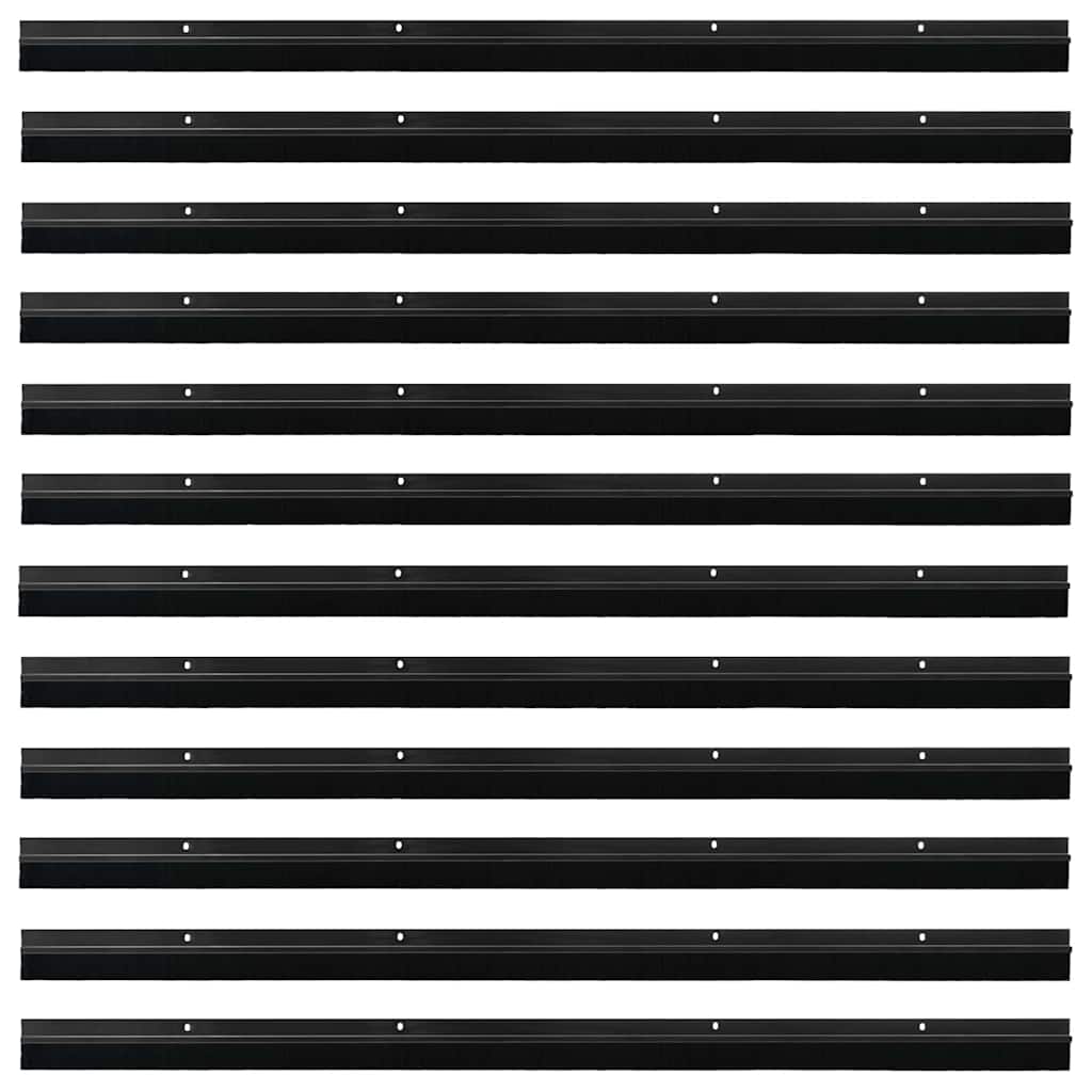 Screw-on Door Brush Seals 12 pcs Black 100 cm Aluminium Alloy