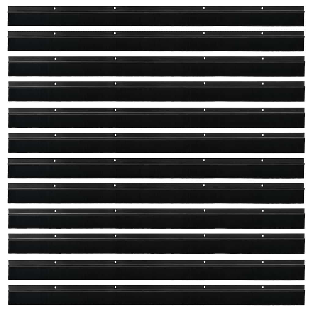 Screw-on Door Brush Seals 12 pcs Black 100 cm Aluminium Alloy