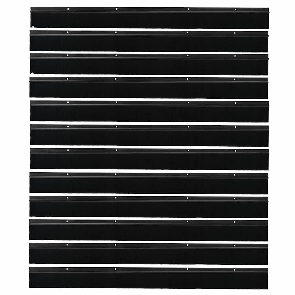 Screw-on Door Brush Seals 12 pcs Black 100 cm Aluminium Alloy