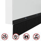 Screw-on Door Brush Seals 12 pcs Black 100 cm Aluminium Alloy