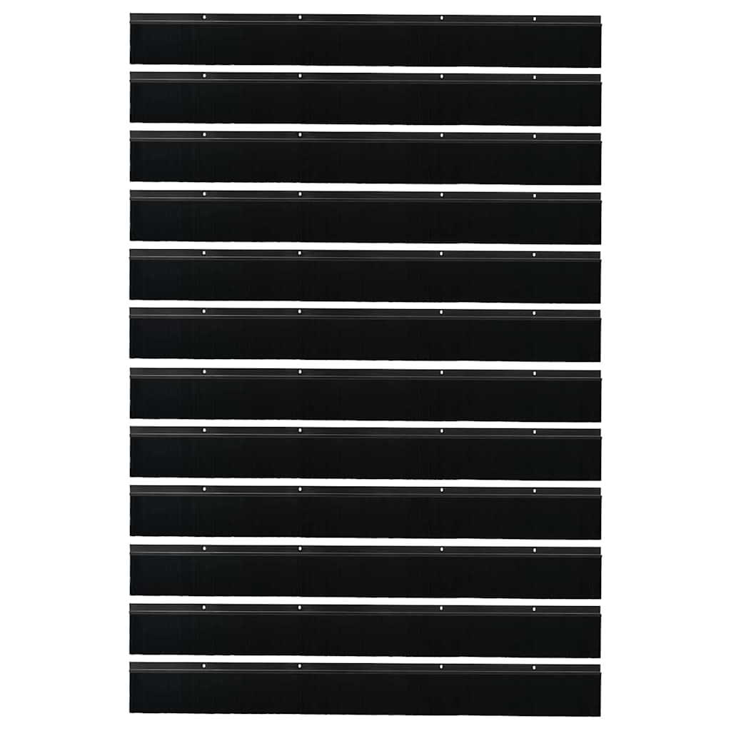 Screw-on Door Brush Seals 12 pcs Black 100 cm Aluminium Alloy