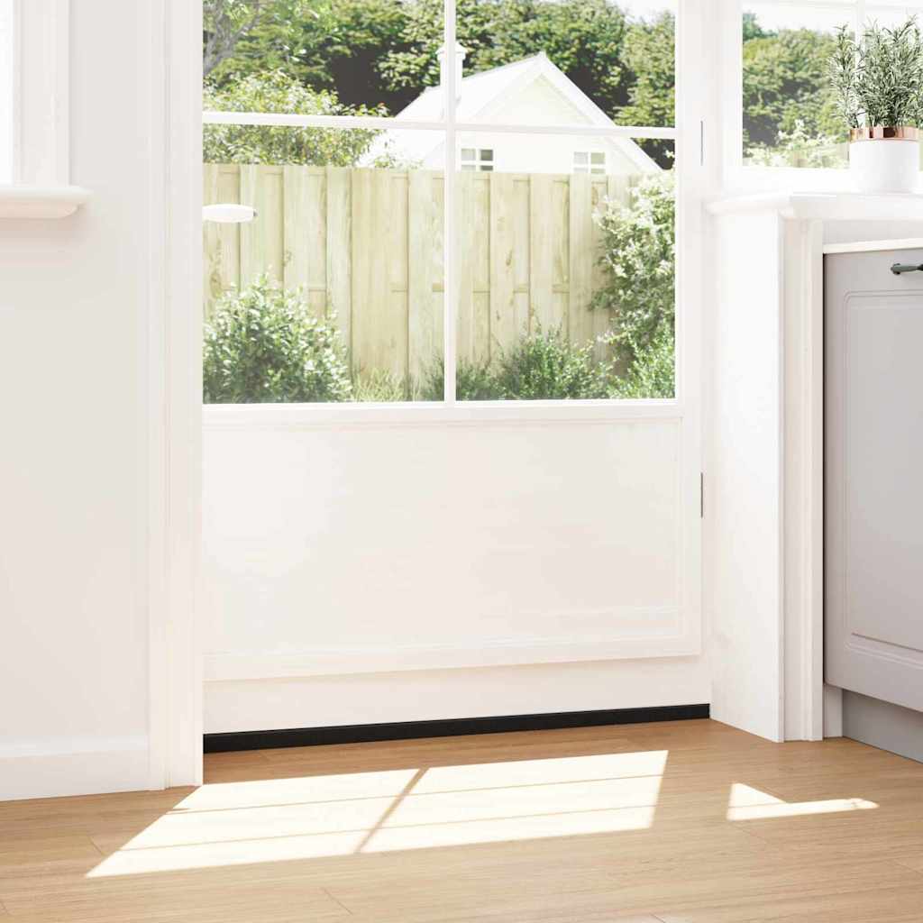 Screw-on Door Brush Seals 6 pcs Black 100 cm Aluminium Alloy