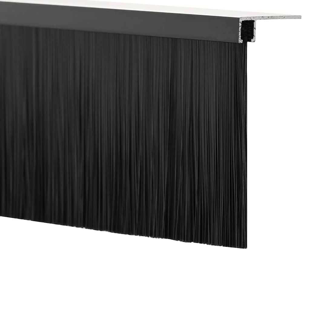 Screw-on Door Brush Seals 6 pcs Black 100 cm Aluminium Alloy