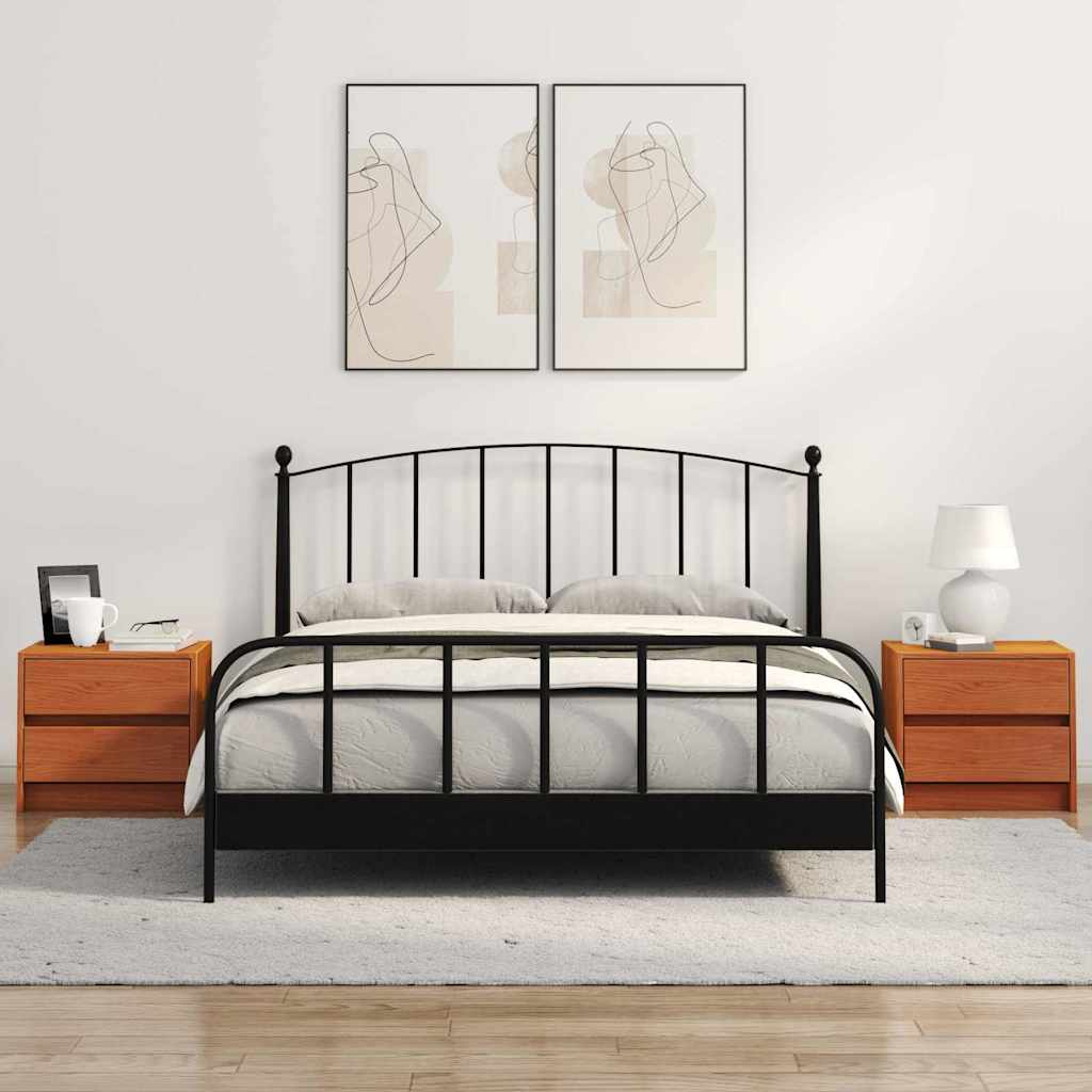 Bedside Tables 2 pcs Wax Brown 40 x 30.5 x 35.5 cm Pine Wood