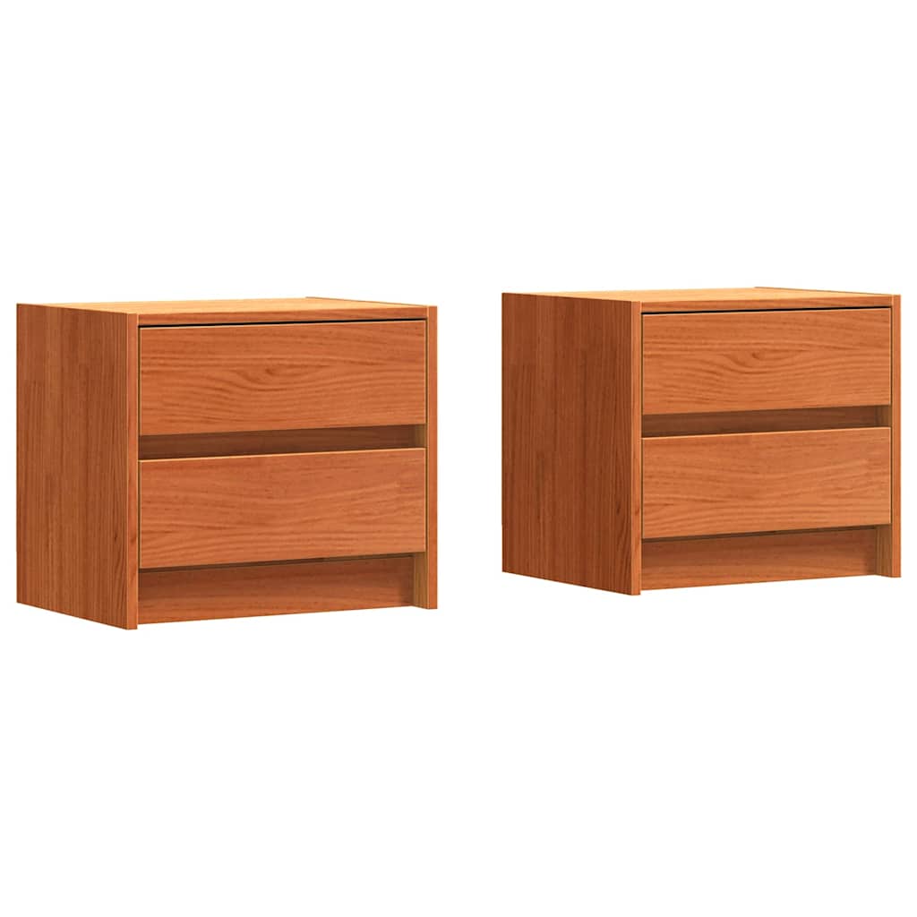 Bedside Tables 2 pcs Wax Brown 40 x 30.5 x 35.5 cm Pine Wood