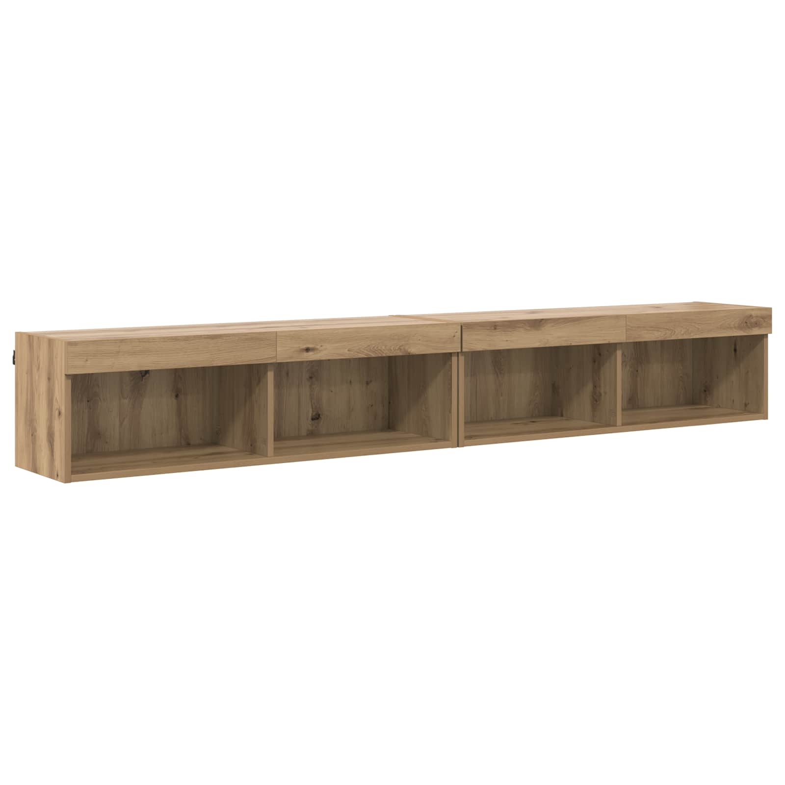 TV Wall Units with LED Wall-mounted 5 pcs Artisan Oak Engineered Wood