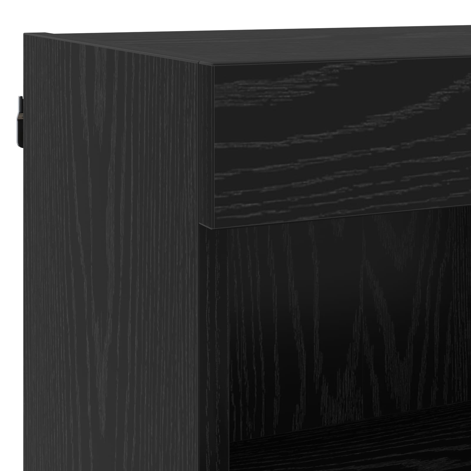 TV Wall Units with LED Wall-mounted 5 pcs Black Oak Engineered Wood