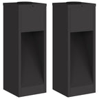 Solar Led Pathway Light 2 pcs Black Cold Rolled Steel