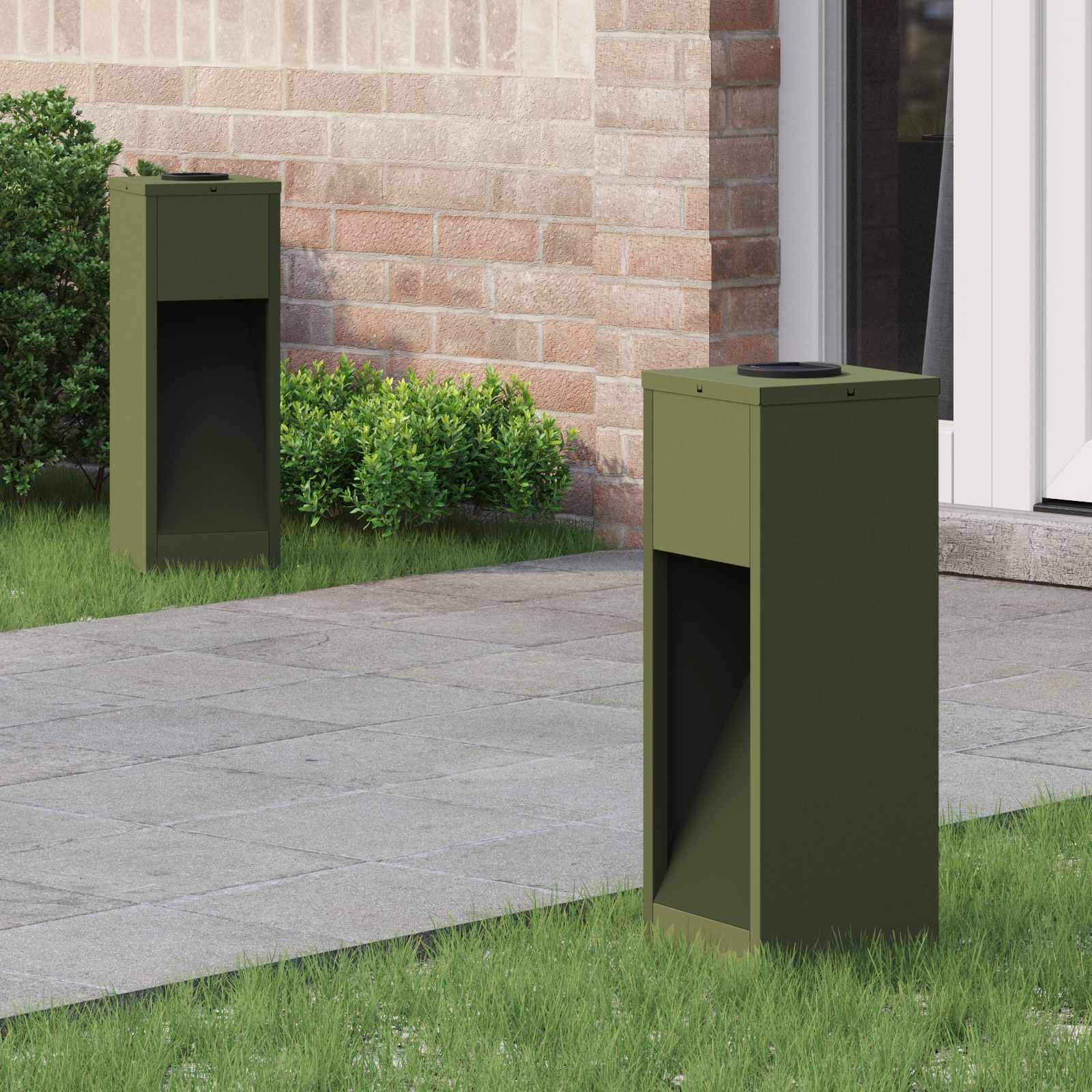 Solar Led Pathway Light 2 pcs Olive Green Cold Rolled Steel