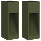 Solar Led Pathway Light 2 pcs Olive Green Cold Rolled Steel