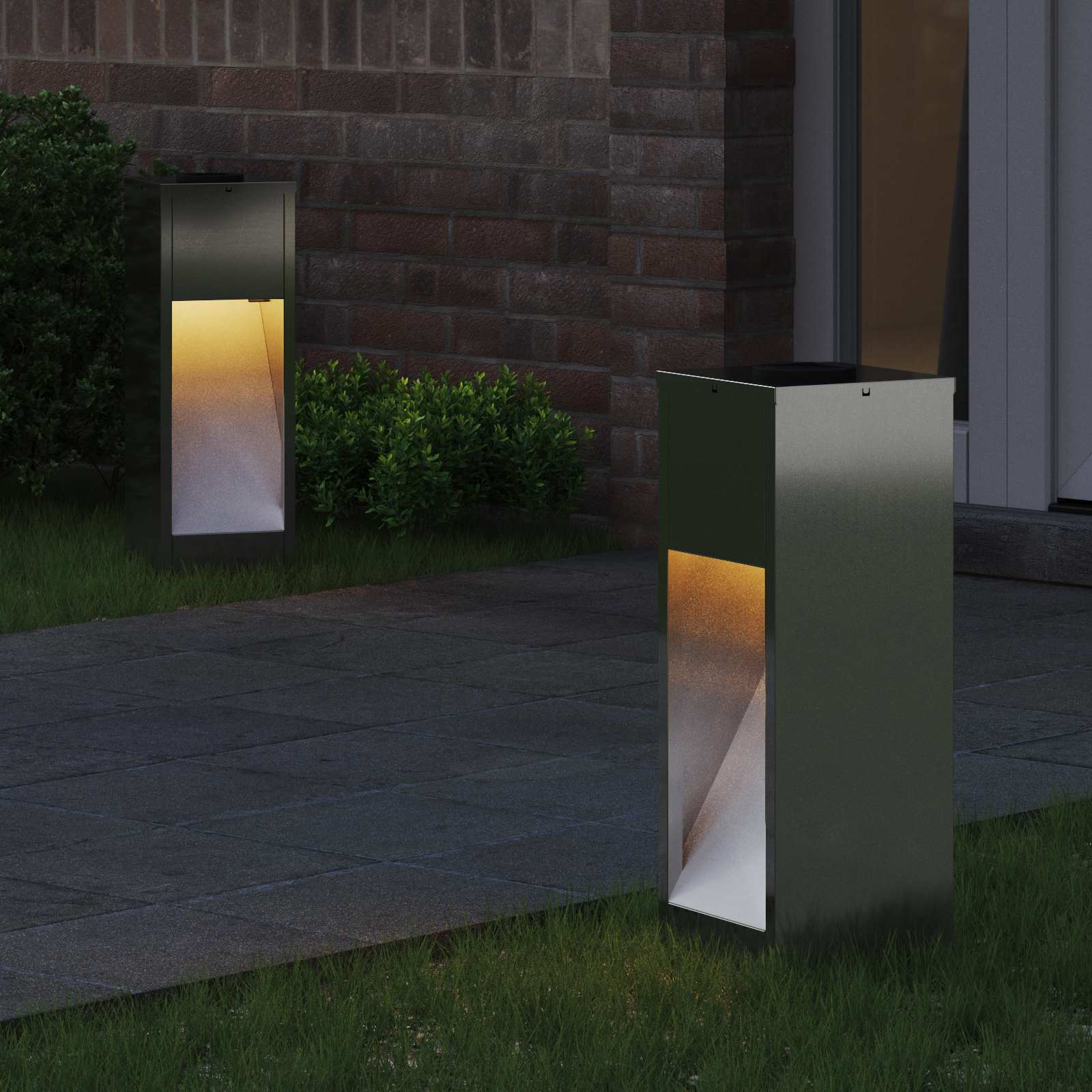 Solar Led Pathway Light 2 pcs Galvanized Galvanized