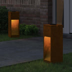 Solar Led Pathway Light 2 pcs Corten Steel Corten Steel