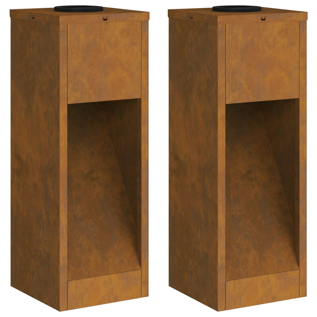 Solar Led Pathway Light 2 pcs Corten Steel Corten Steel