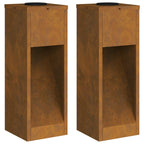 Solar Led Pathway Light 2 pcs Corten Steel Corten Steel