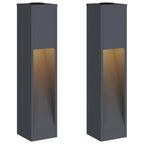 Solar Led Pathway Light 2 pcs Anthracite Cold Rolled Steel