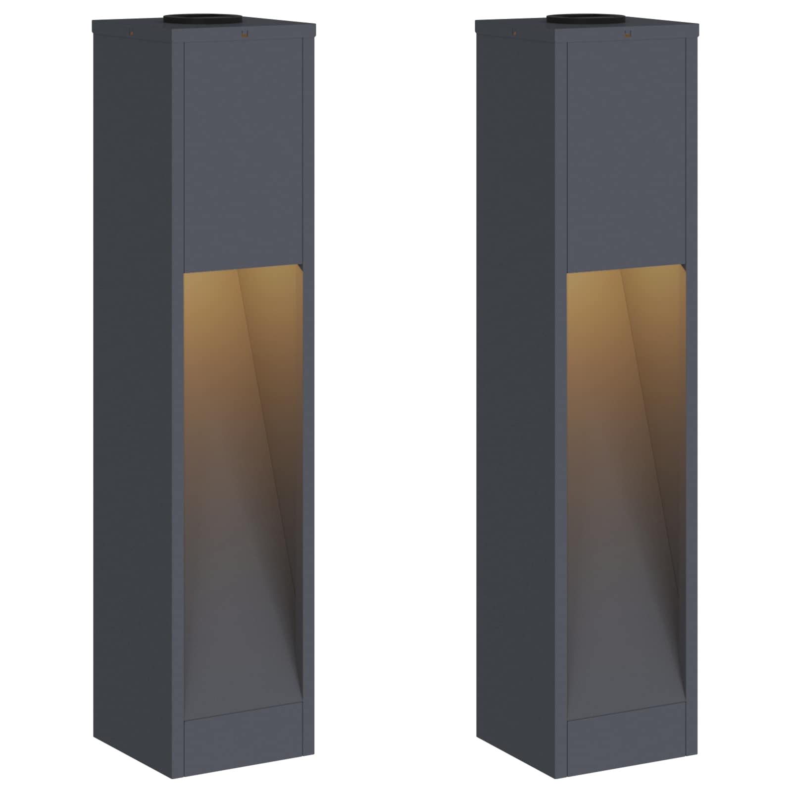 Solar Led Pathway Light 2 pcs Anthracite Cold Rolled Steel