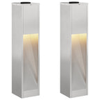 Solar Led Pathway Light 2 pcs Stainless Steel Stainless Steel