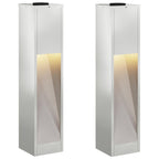 Solar Led Pathway Light 2 pcs Galvanized Galvanized