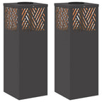 Solar LED Pathway Light 2 pcs Black Cold Rolled Steel