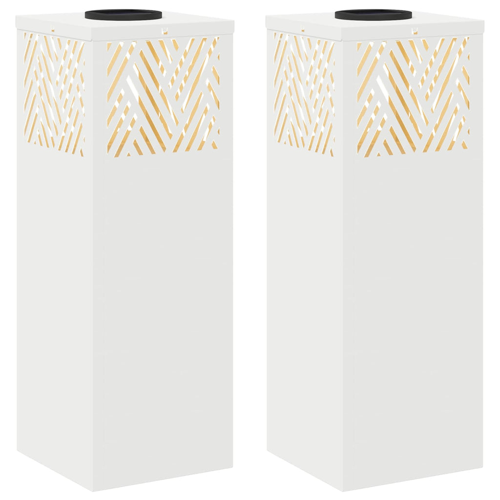 Solar LED Pathway Light 2 pcs White Cold Rolled Steel