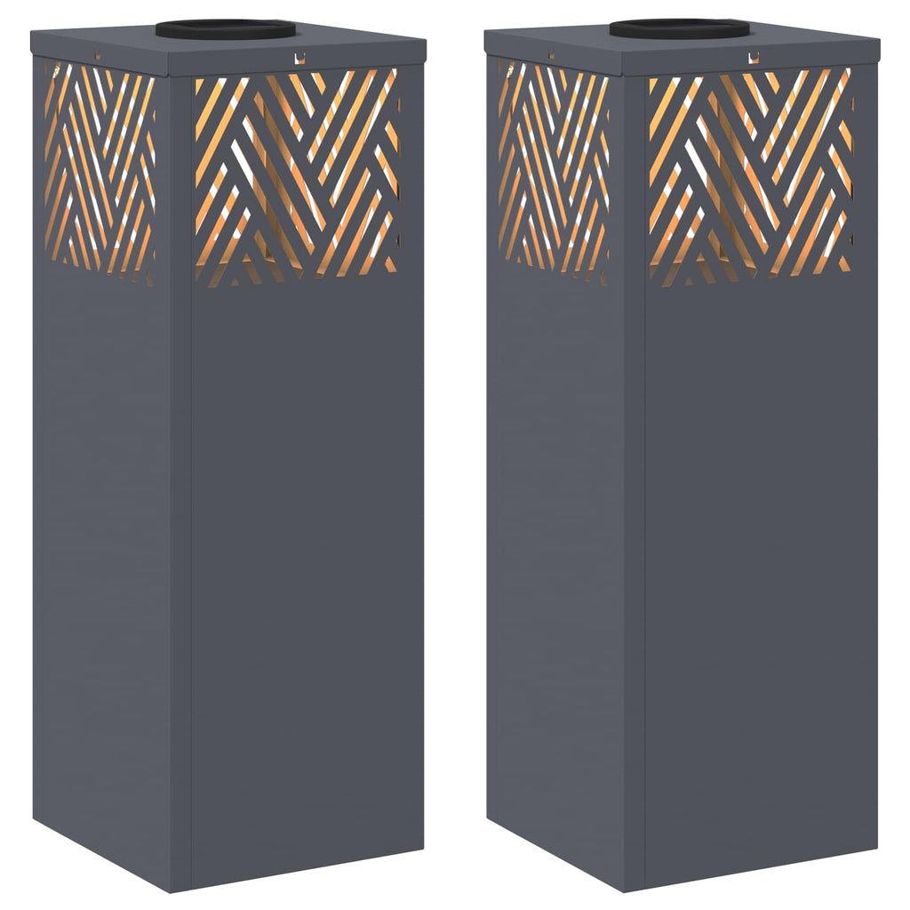 Solar LED Pathway Light 2 pcs Anthracite Cold Rolled Steel