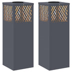 Solar LED Pathway Light 2 pcs Anthracite Cold Rolled Steel