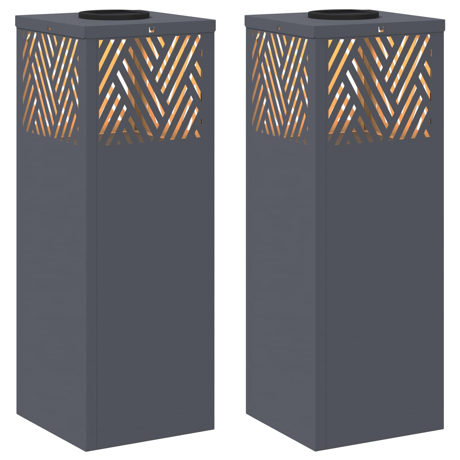 Solar LED Pathway Light 2 pcs Anthracite Cold Rolled Steel