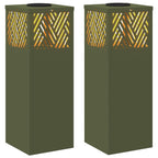 Solar LED Pathway Light 2 pcs Olive Green Cold Rolled Steel