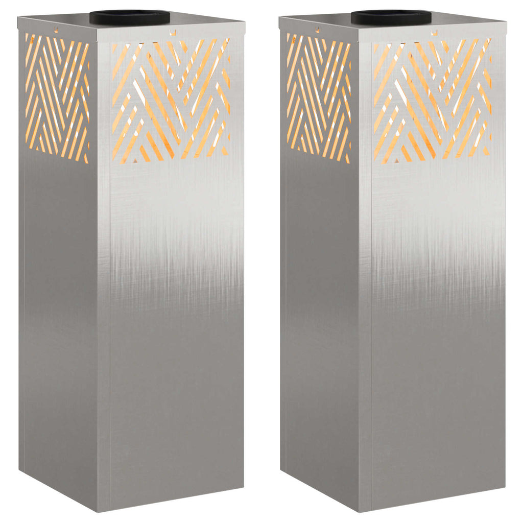 Solar LED Pathway Light 2 pcs Stainless Steel Stainless Steel